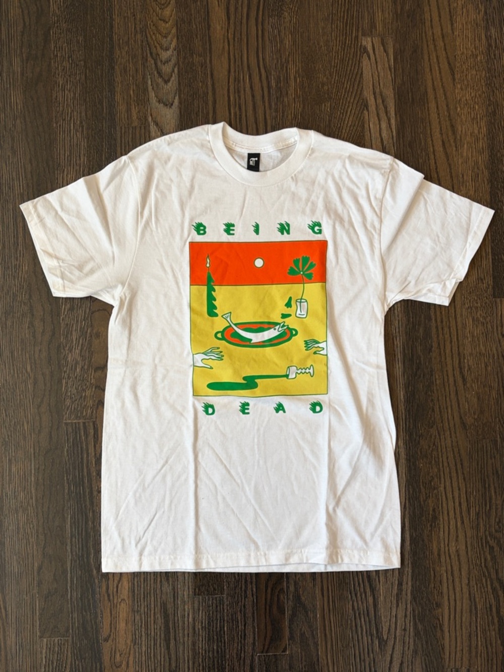 BEING DEAD Eva Claycomb Fish Design Graphic Tee